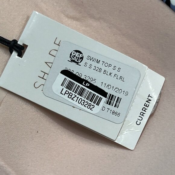 Shade‎ & Shore Bikini Top Womens 32B Tropical Floral Striped Halter Tie Resort - Picture 3 of 4